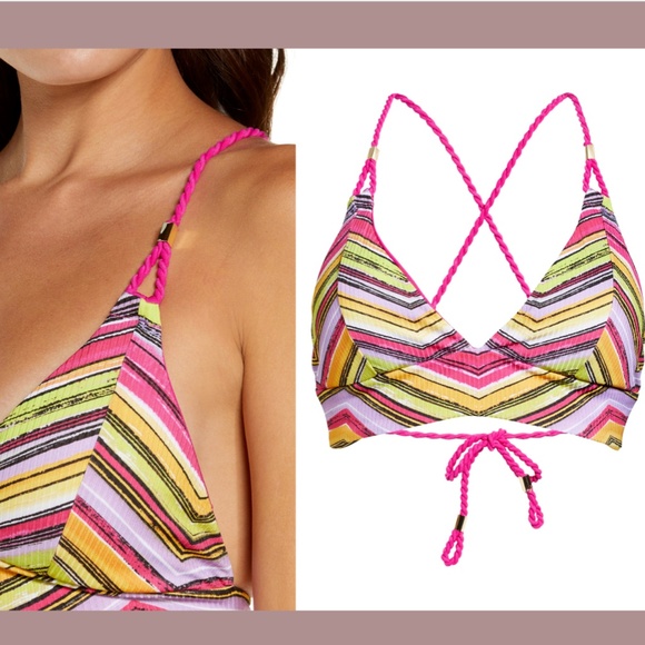 NWT Becca [ Small ]‎ Farah Jessica Reversible Bikini Top - Picture 3 of 12